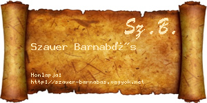 Szauer Barnabás névjegykártya